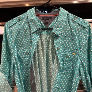 Tommy Hilfiger Teal Patterned Dress